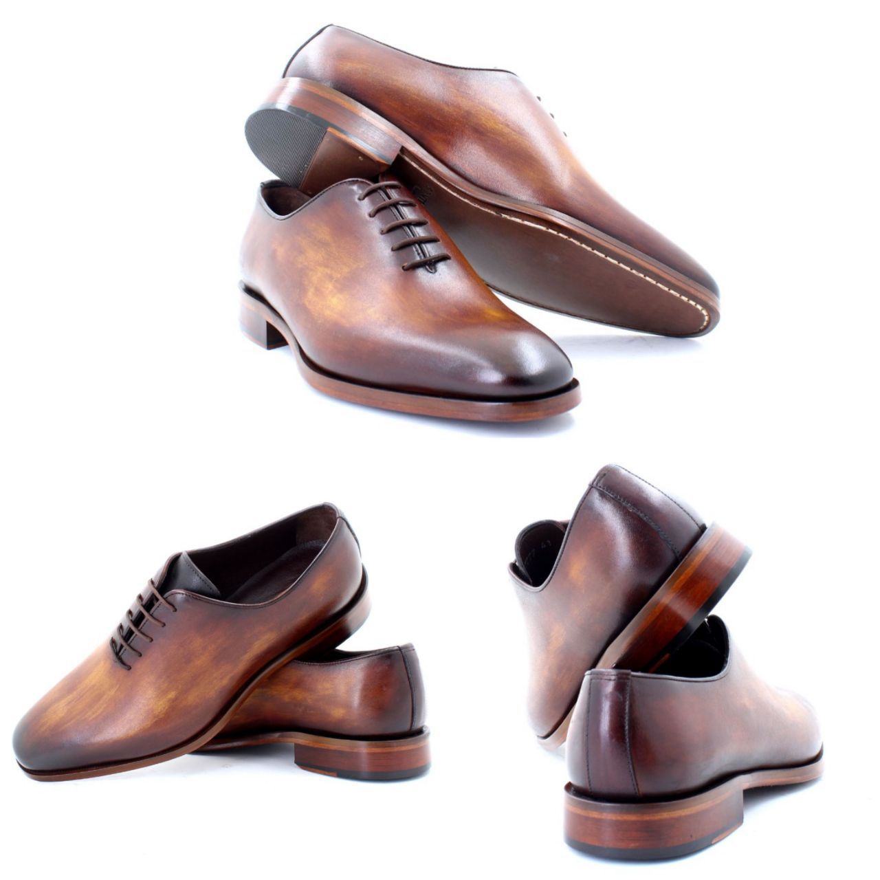 L'Oxford Whole-Cut Cognac Patiné